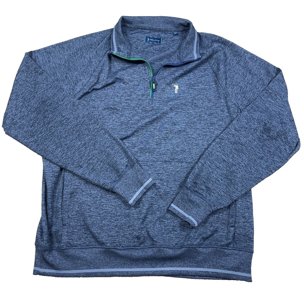 William Murray Sweater Men‎ XL Blue Pullover Quarter 1/4 Zip Performance Tech